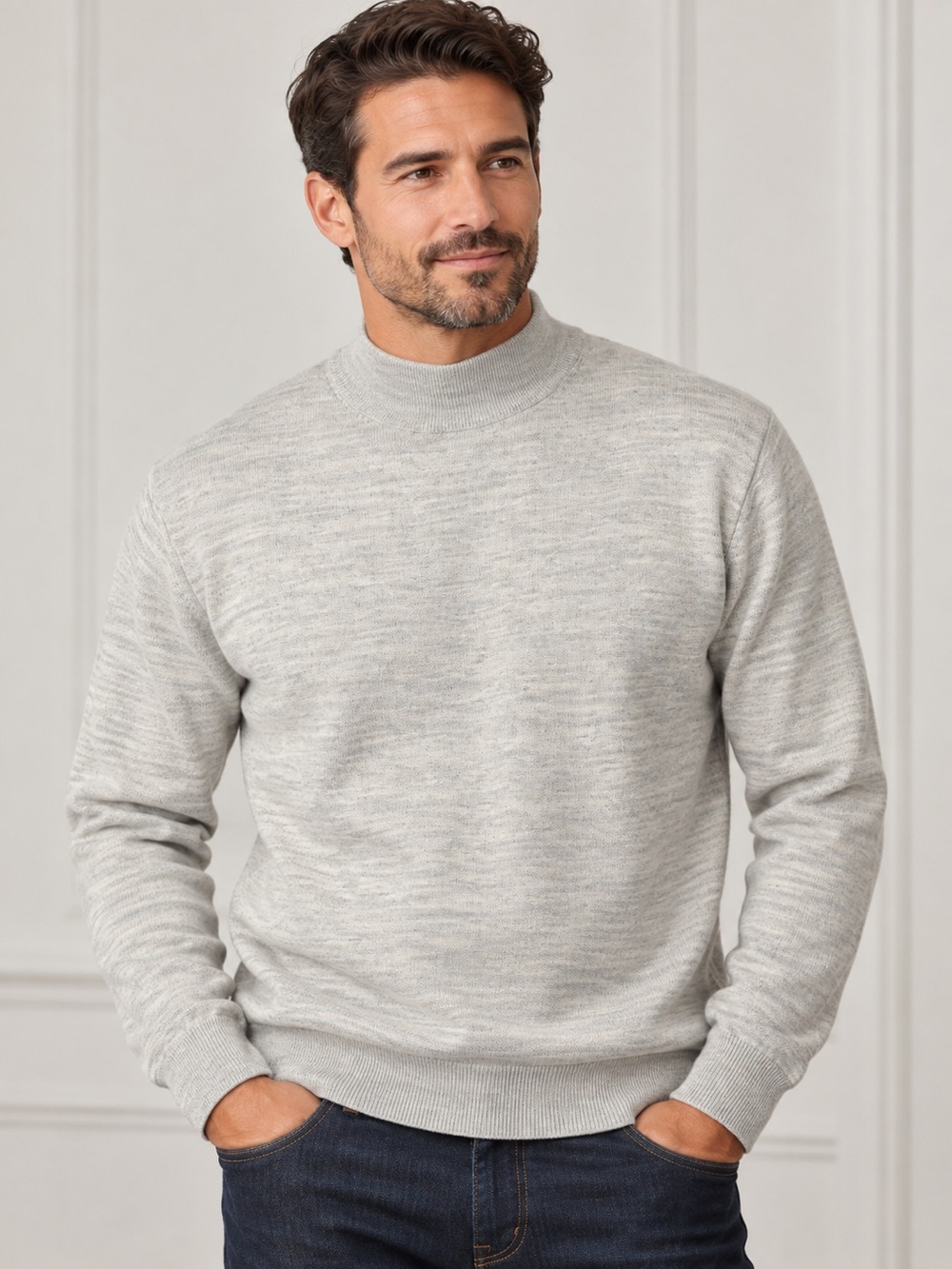 Pronto Uomo Light Gray Crewneck Sweater